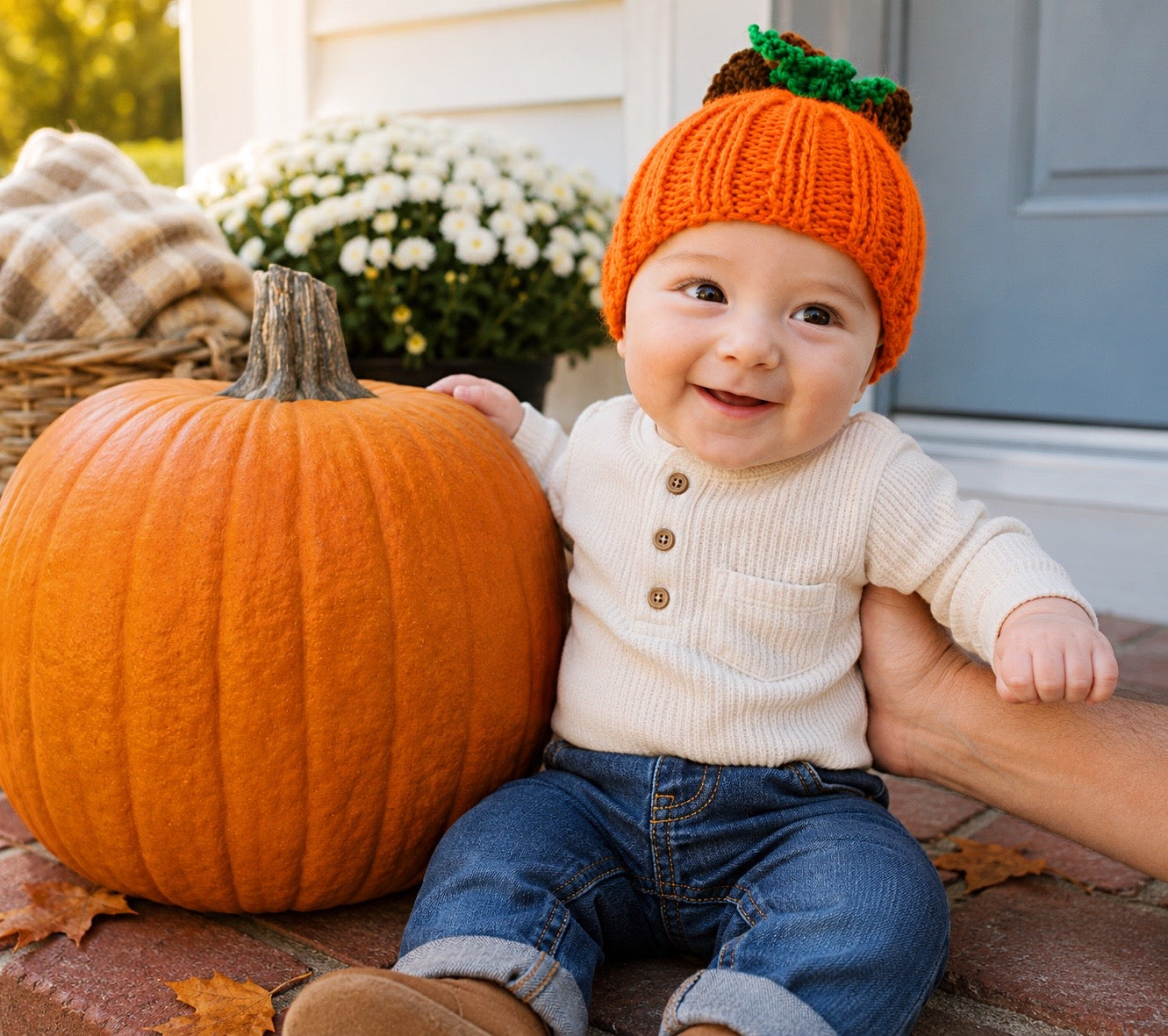 Flat Knit Baby Pumpkin Hat Pattern