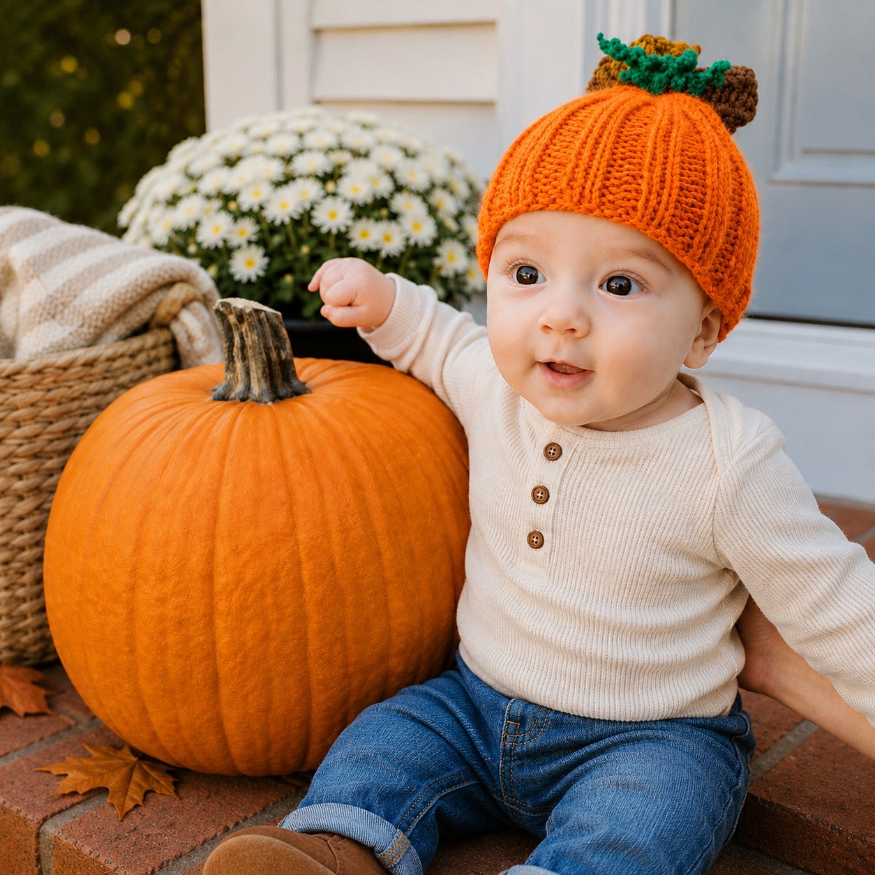 Flat Knit Baby Pumpkin Hat Pattern