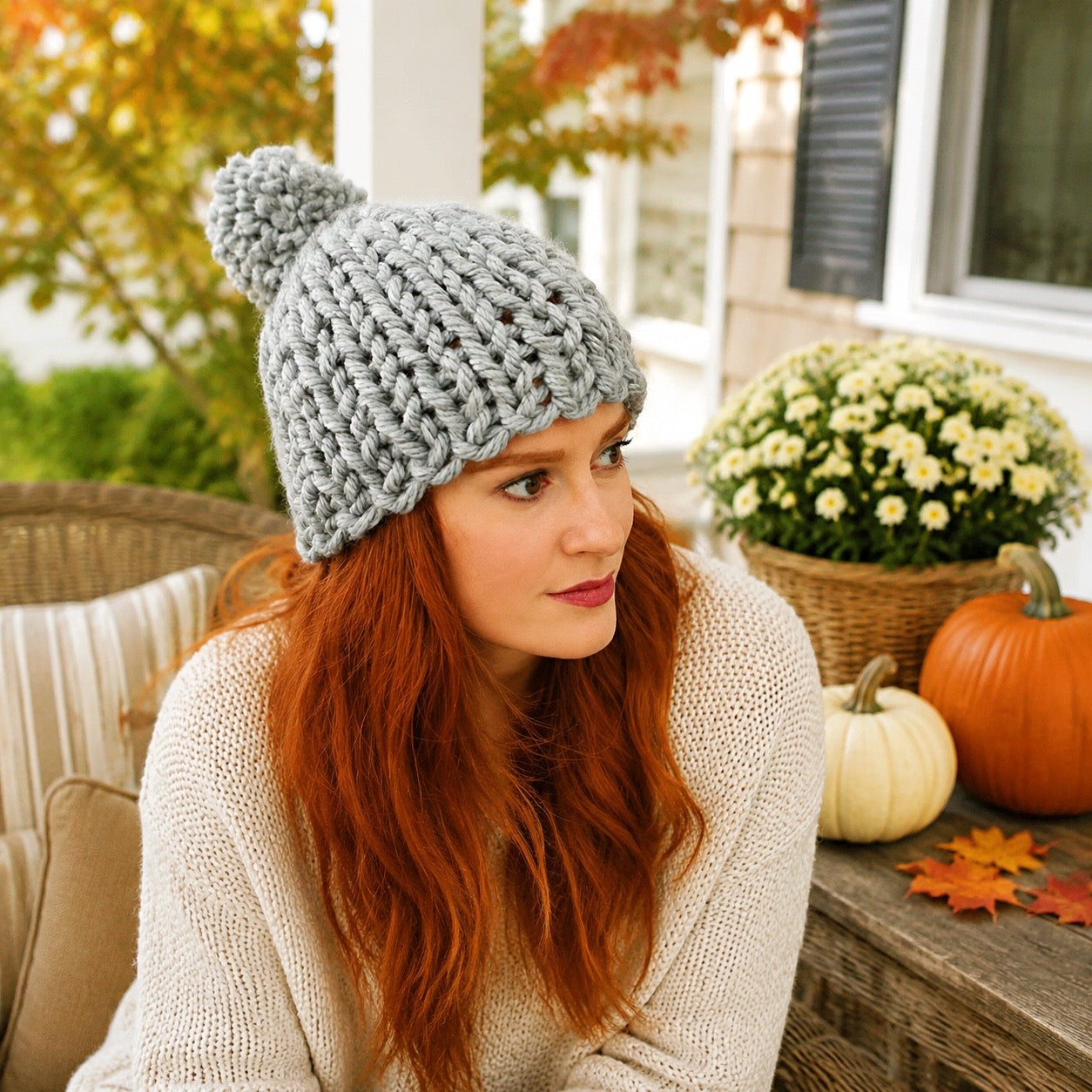 Easy Flat Knit Chunky Hat Pattern