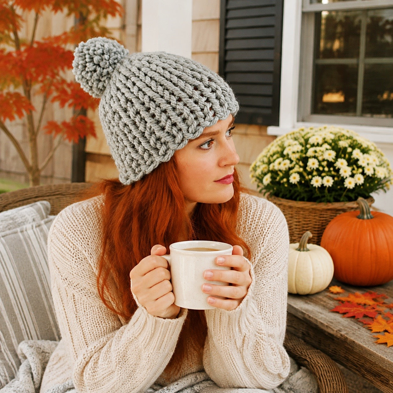 Easy Flat Knit Chunky Hat Pattern