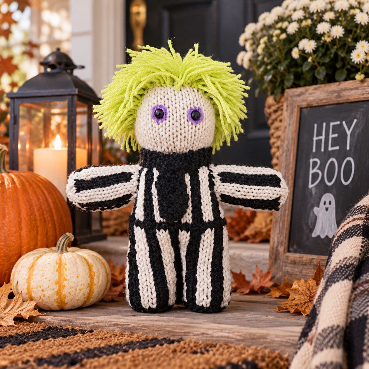 Plush Beetlejuice Knitting Pattern