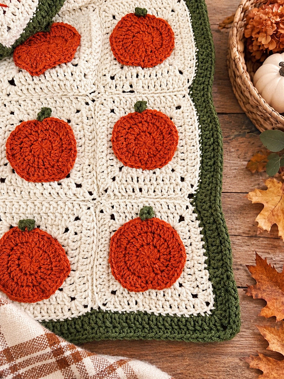 Pumpkin Granny Square Throw Crochet Pattern