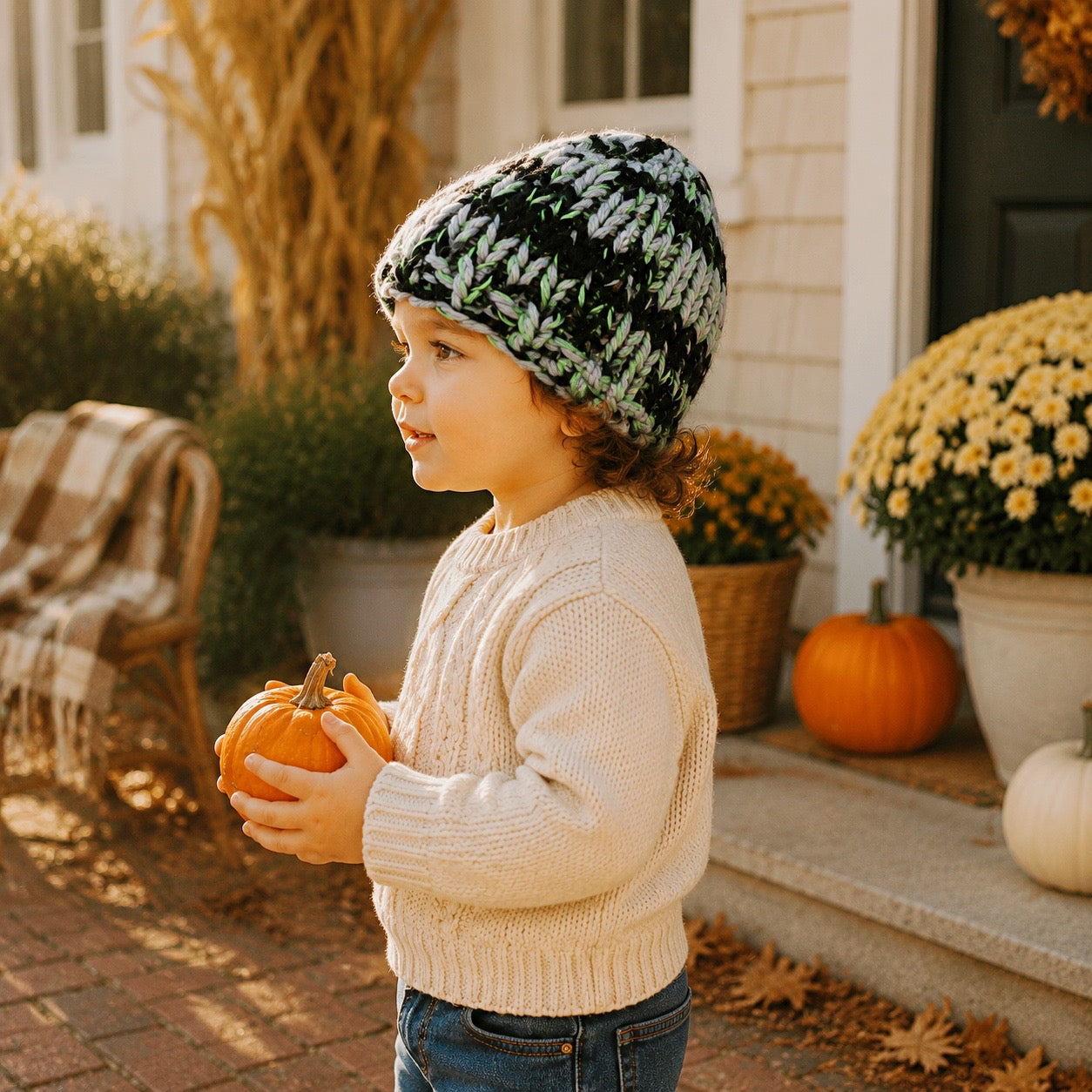 Triple Knit Kids Hat Knitting Pattern