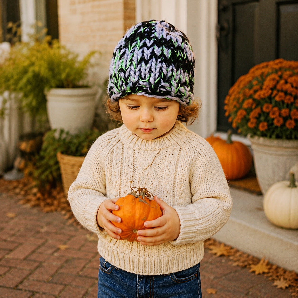 Triple Knit Kids Hat Knitting Pattern
