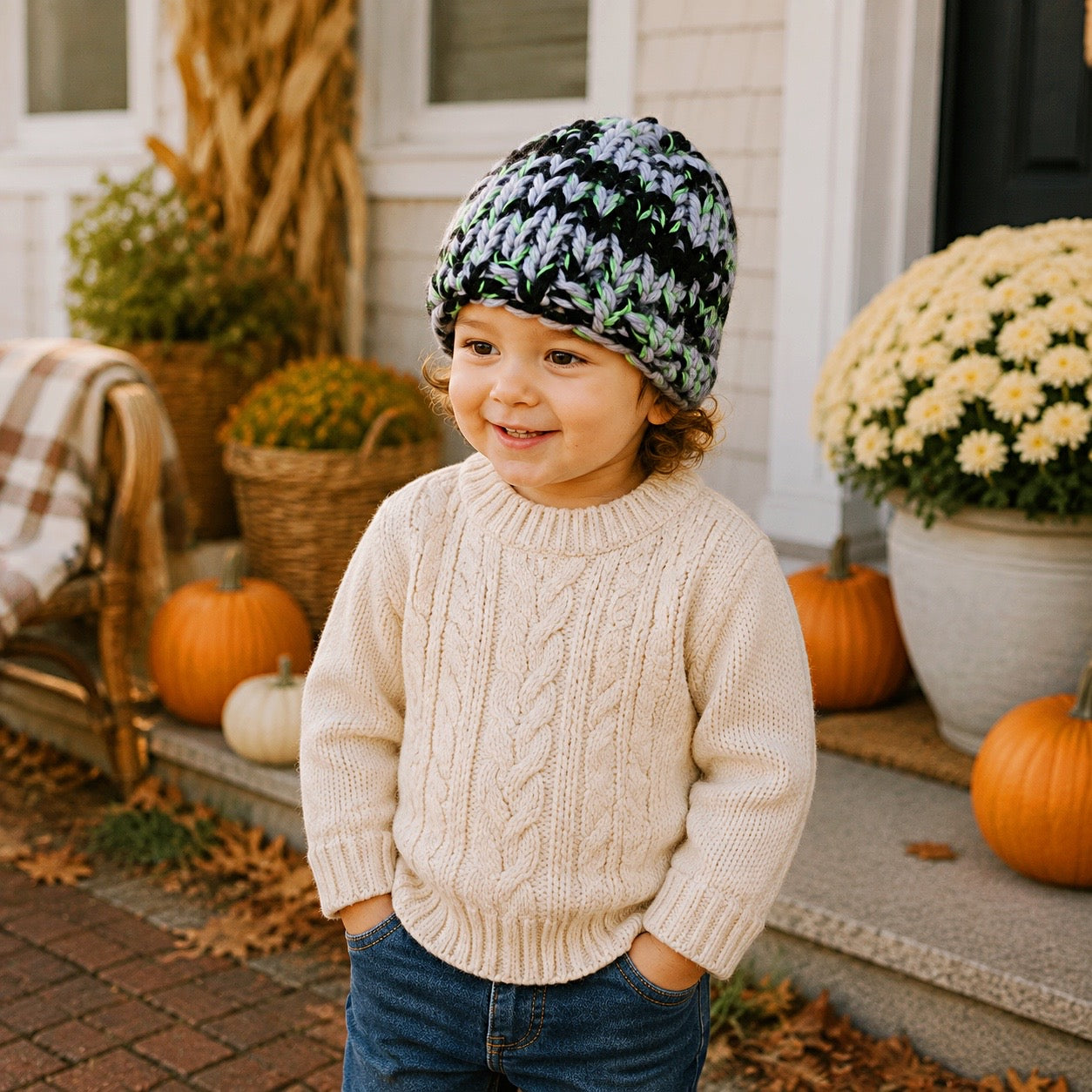 Triple Knit Kids Hat Knitting Pattern
