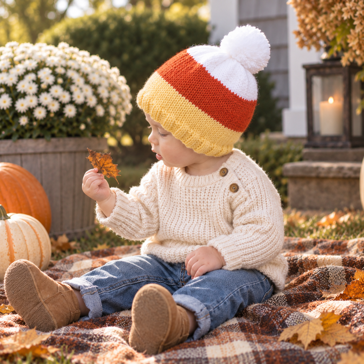 Baby Candy Corn Hat Knitting Pattern