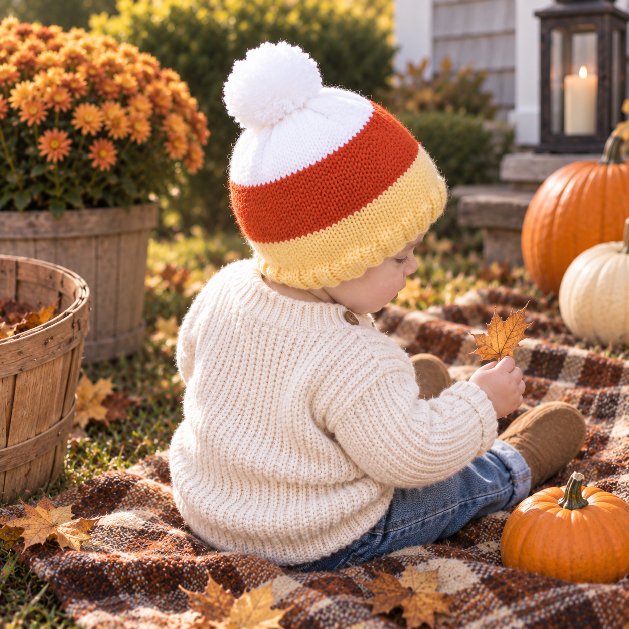 Baby Candy Corn Hat Knitting Pattern