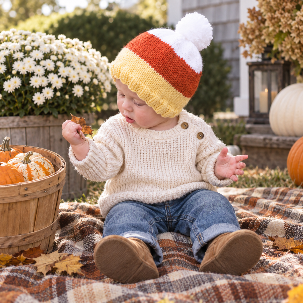Baby Candy Corn Hat Knitting Pattern