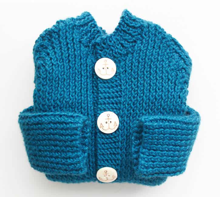 Ribbed Baby Cardigan Knitting Pattern