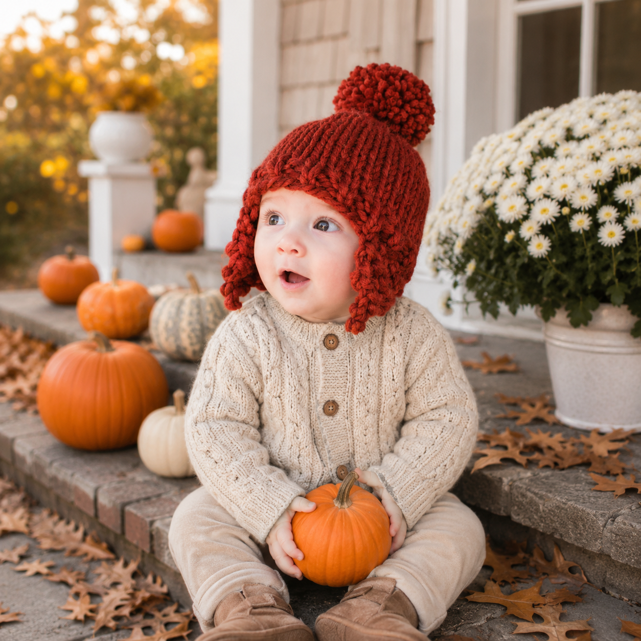 Baby Ear Flap Hat Knitting Pattern