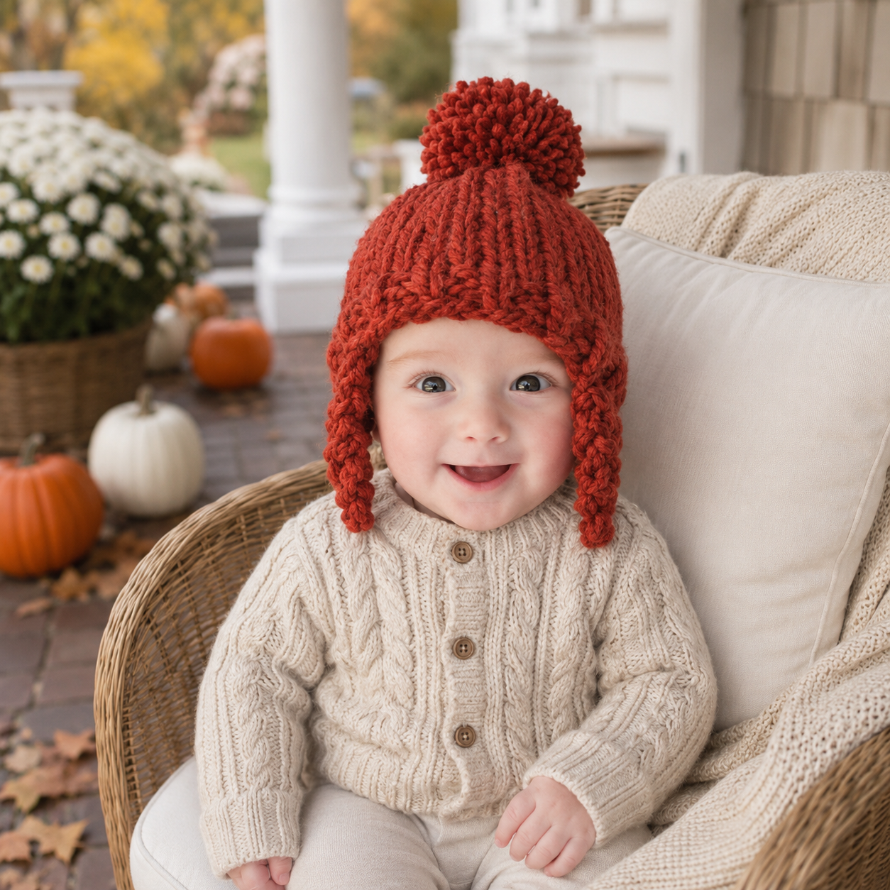 Baby Ear Flap Hat Knitting Pattern