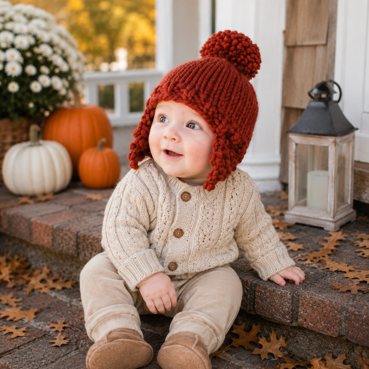 Baby Ear Flap Hat Knitting Pattern