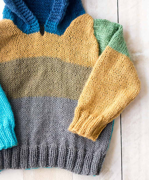 Easy Baby Hooded Sweater Knitting Pattern