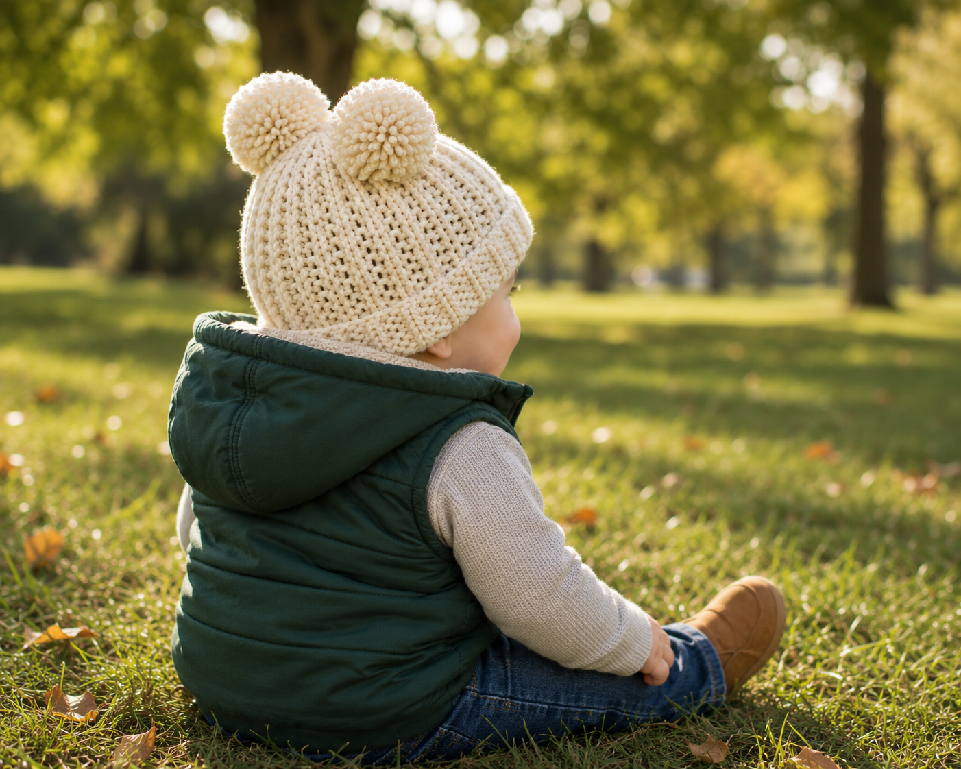 Easy Baby Pom Pom Hat Knitting Pattern