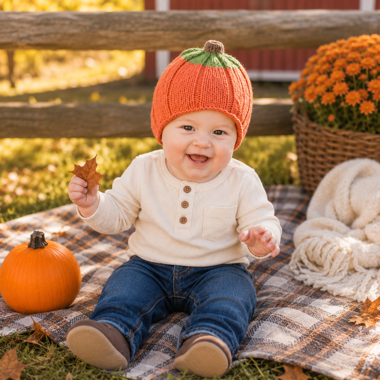 Baby Pumpkin Hat Knitting Pattern