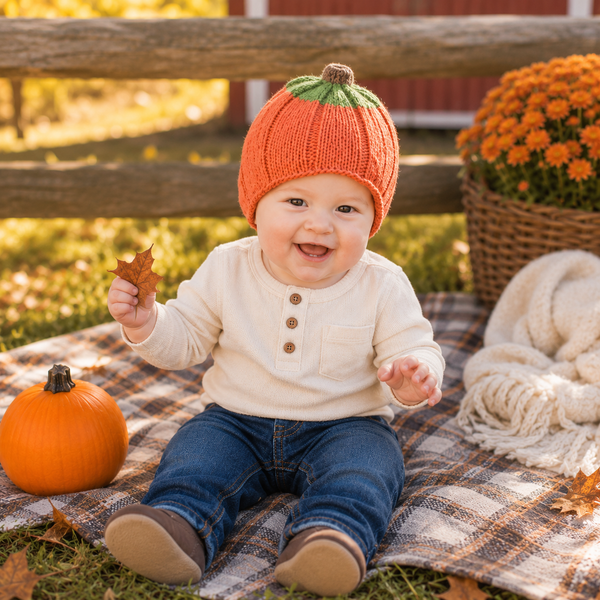 Baby Pumpkin Hat Knitting Pattern