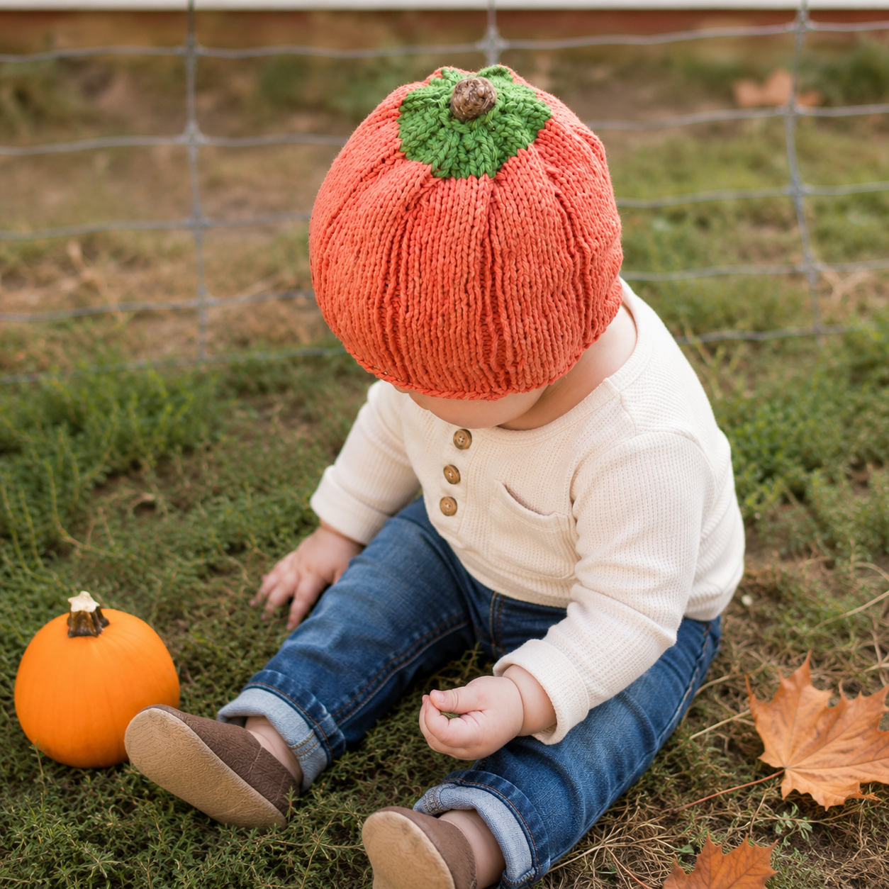 Baby Pumpkin Hat Knitting Pattern