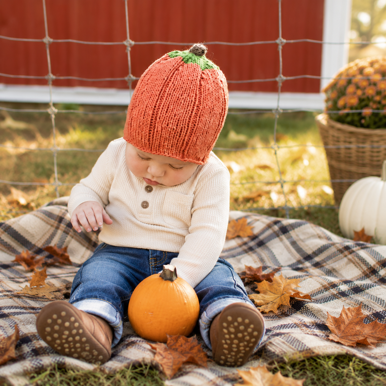 Baby Pumpkin Hat Knitting Pattern