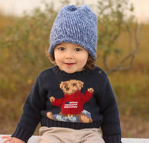 Easy Toddler Slouch Beanie Knitting Pattern