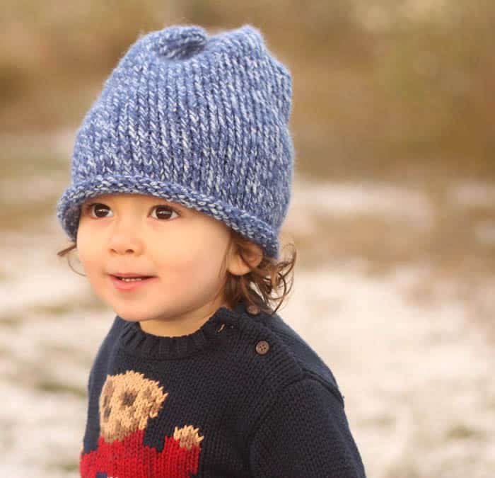 Easy Toddler Slouch Beanie Knitting Pattern
