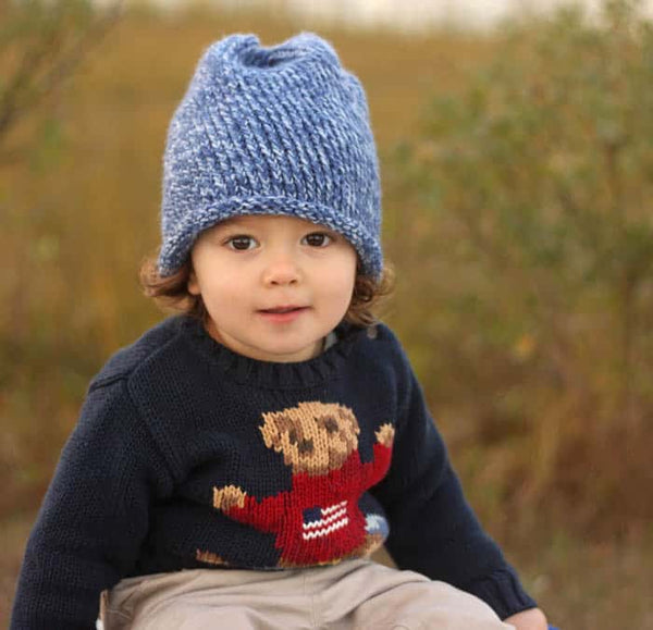 Easy Toddler Slouch Beanie Knitting Pattern