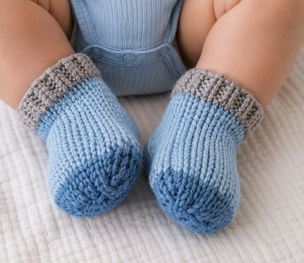 Easy Seamless Baby Socks Knitting Pattern