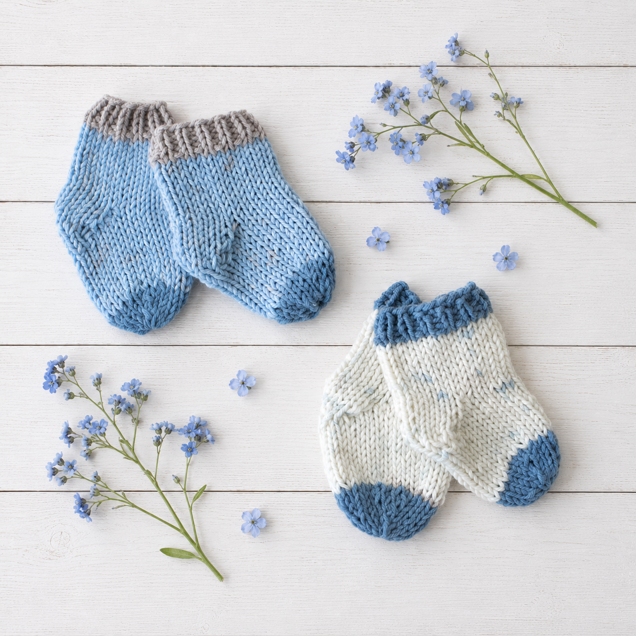 Easy Seamless Baby Socks Knitting Pattern