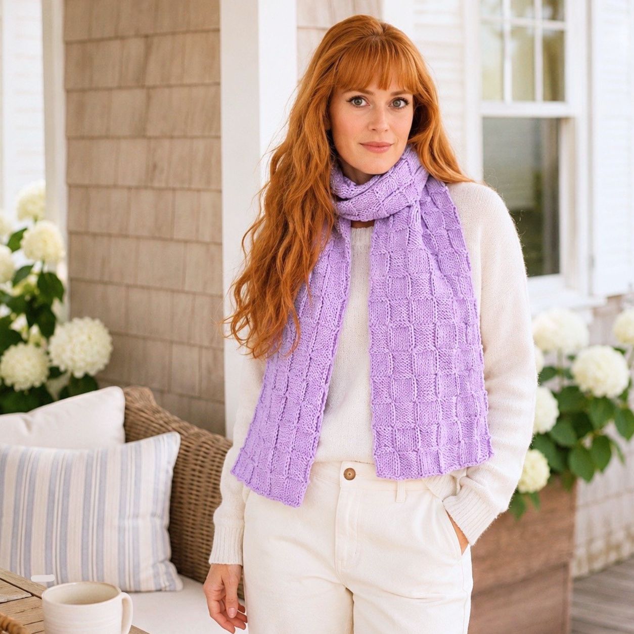 Easy Basketweave Scarf Knitting Pattern
