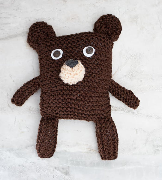 Easy Knit Bear from a Square Pattern