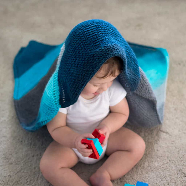 Easy Hooded Baby Blanket Knitting Pattern