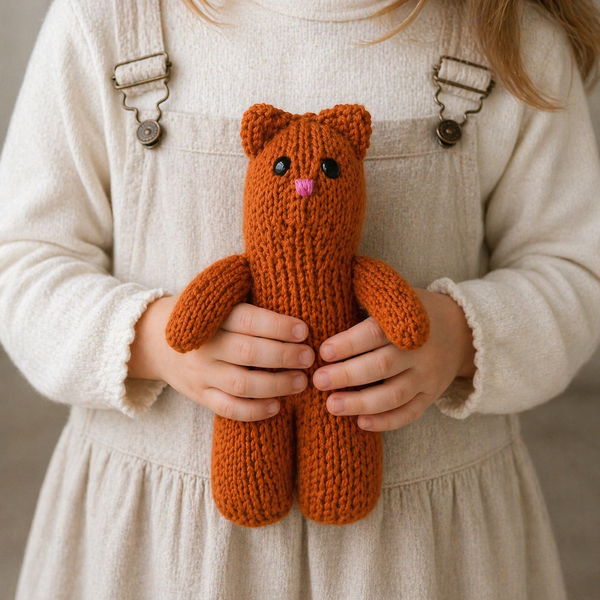 Beginner Flat Knit Cat Knitting Pattern