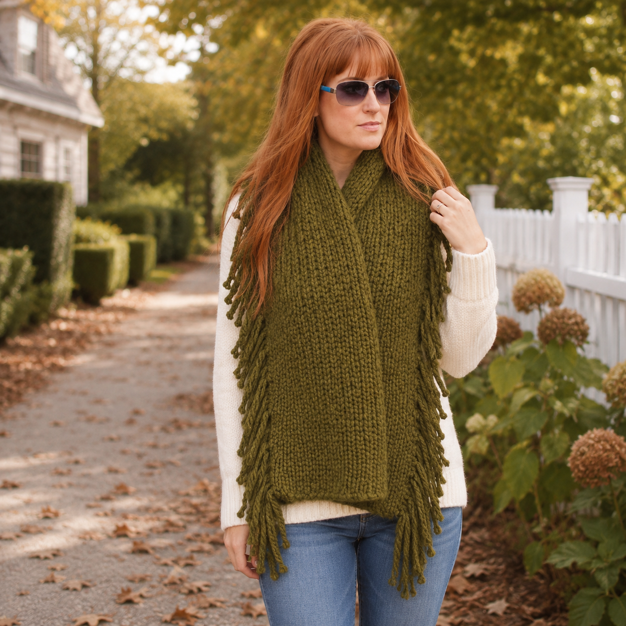 Easy Fringe Scarf Knitting Pattern