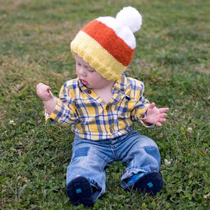 Baby Toddler Flat Knit Candy Corn Hat