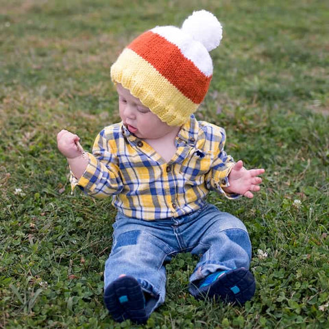 Baby Toddler Flat Knit Candy Corn Hat