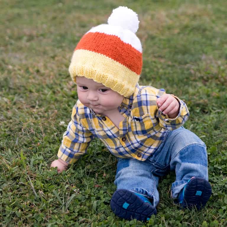 Baby Toddler Flat Knit Candy Corn Hat