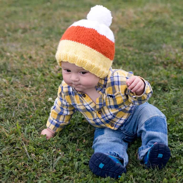 Baby Toddler Flat Knit Candy Corn Hat
