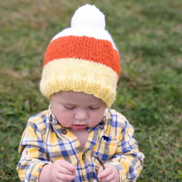 Baby Toddler Flat Knit Candy Corn Hat