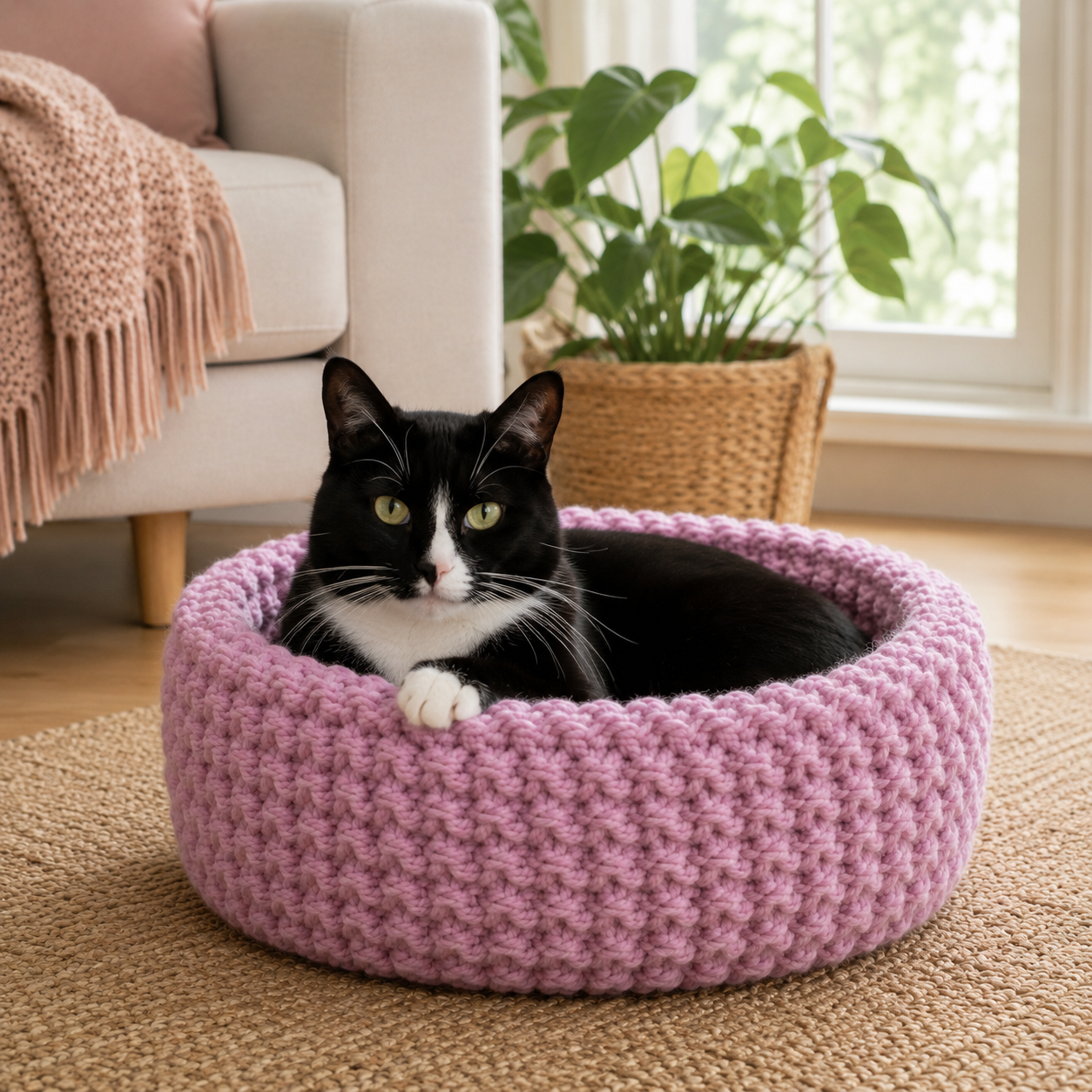 Easy Cat Bed Knitting Pattern