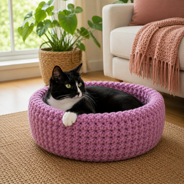 Easy Cat Bed Knitting Pattern