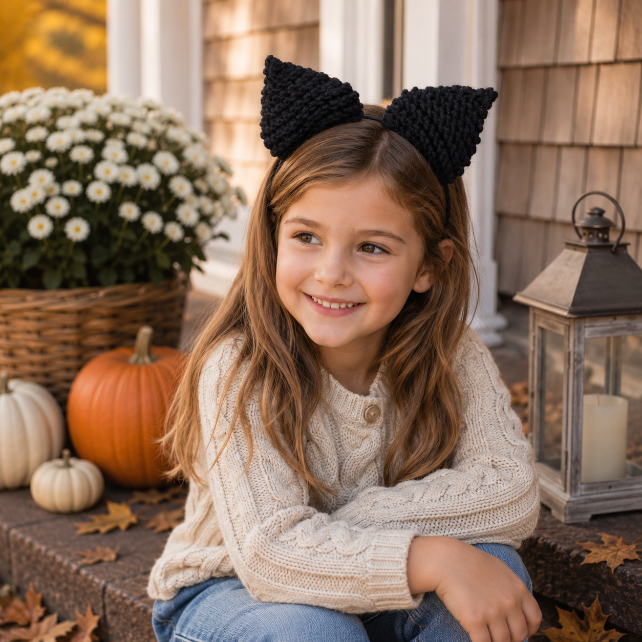 Cat Ear Headband Knitting Pattern for Kids