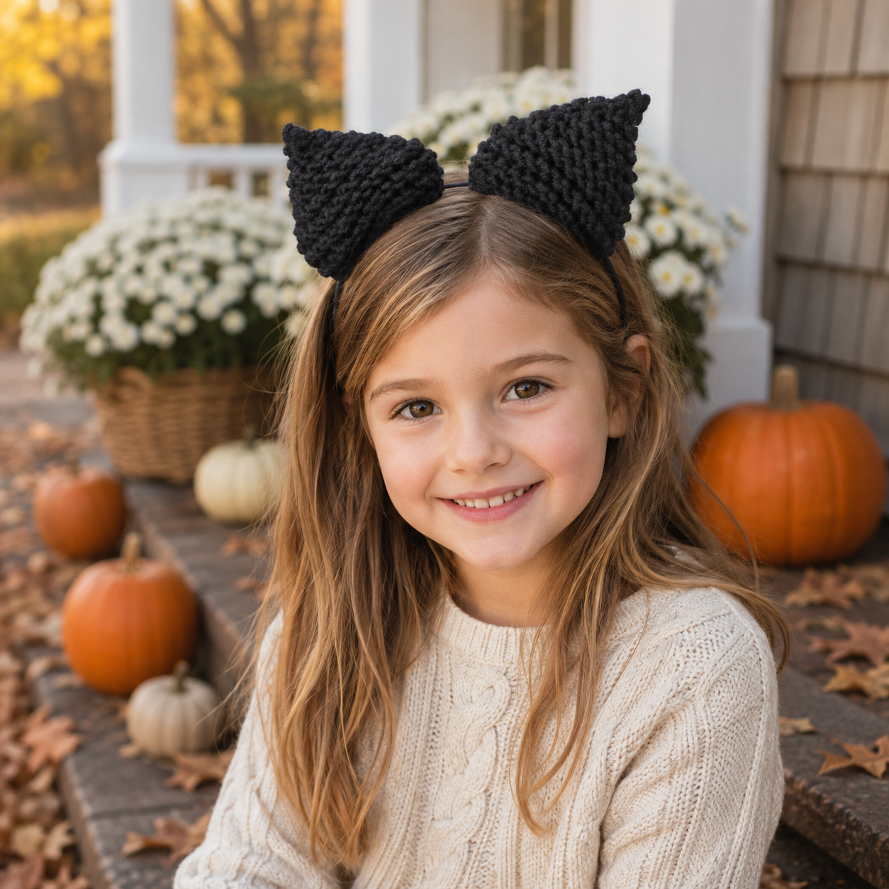 Cat Ear Headband Knitting Pattern for Kids