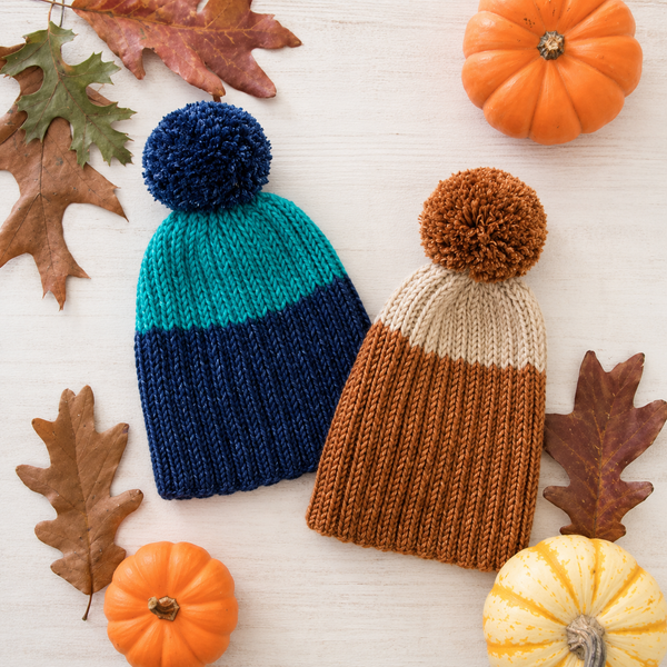 Easy Colorblock Hat Knitting Pattern for Babies, Toddlers & Kids