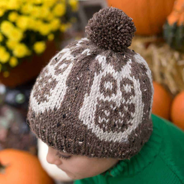 Colorwork Owl Hat Knitting Pattern for Kids