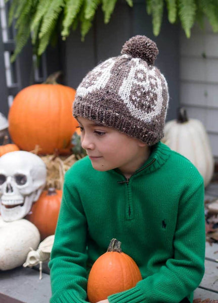Colorwork Owl Hat Knitting Pattern for Kids