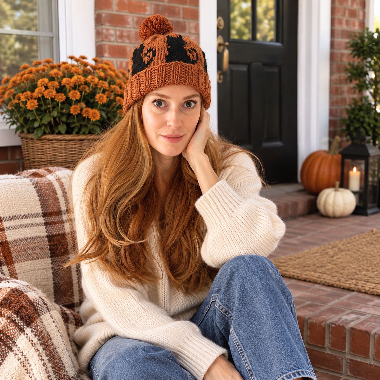 Colorwork Knit Cat Hat For Women Knitting Pattern