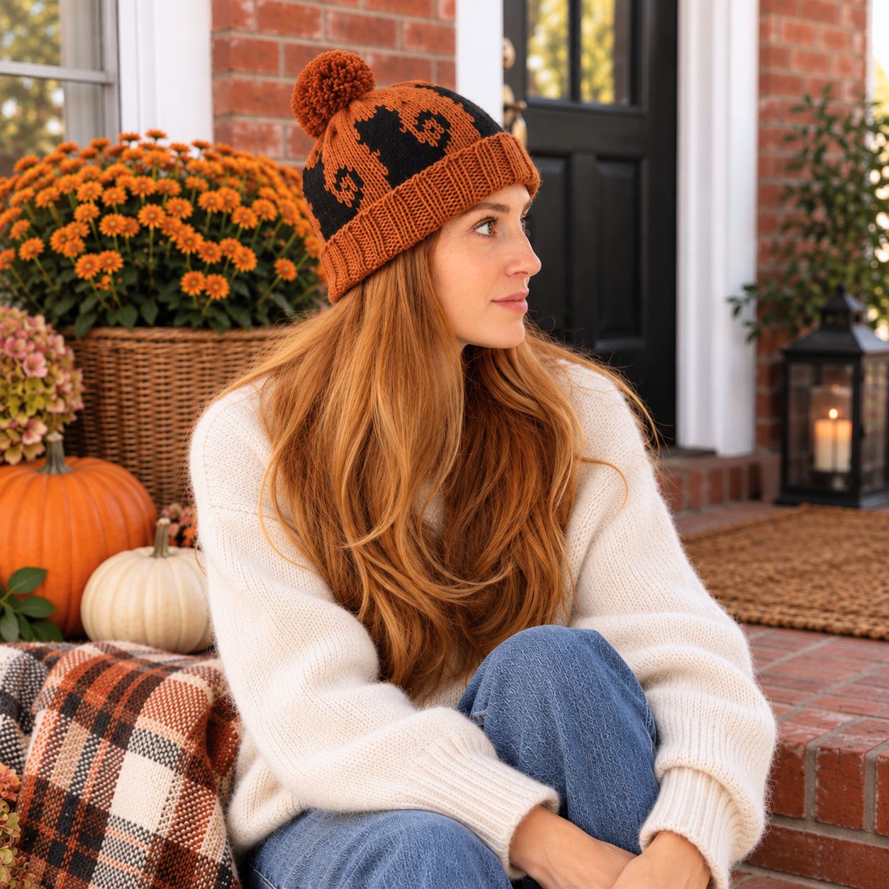 Colorwork Knit Cat Hat For Women Knitting Pattern