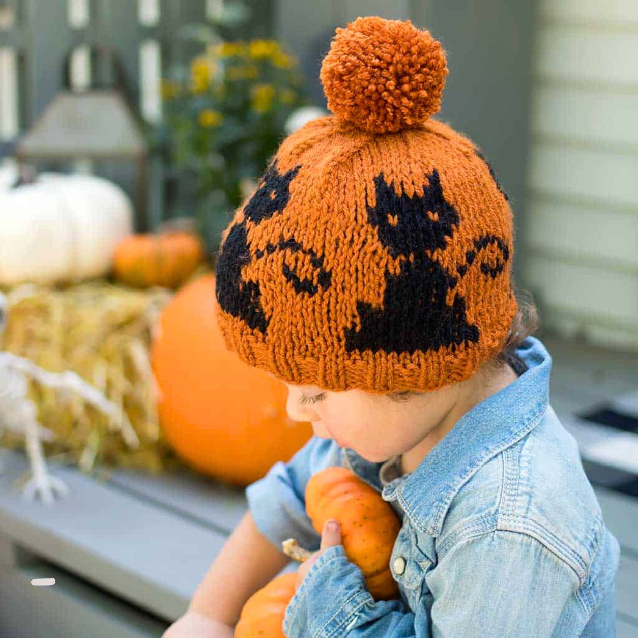 Kids Black Cat Hat Knitting Pattern