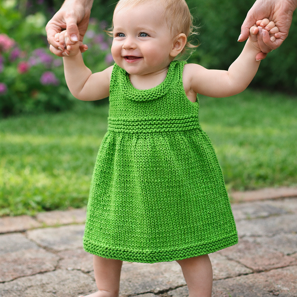 Easy Cotton Baby Dress Knitting Pattern
