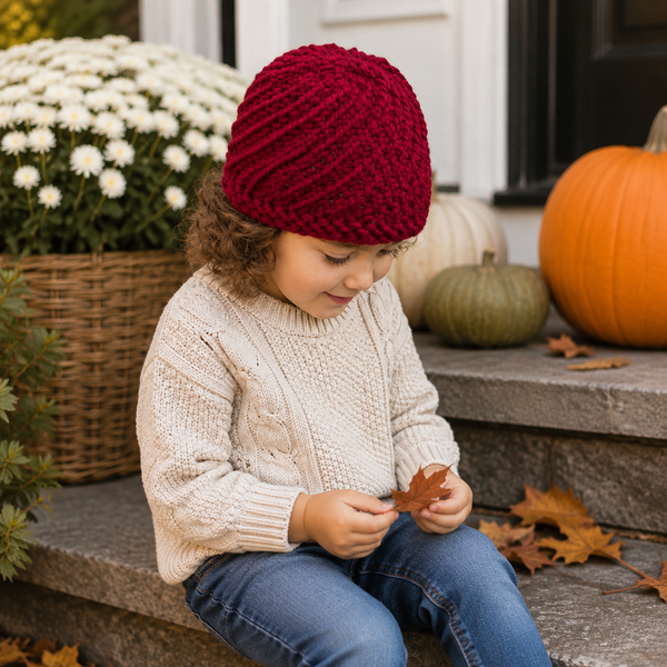 Swirl Hat Knitting Pattern for Kids