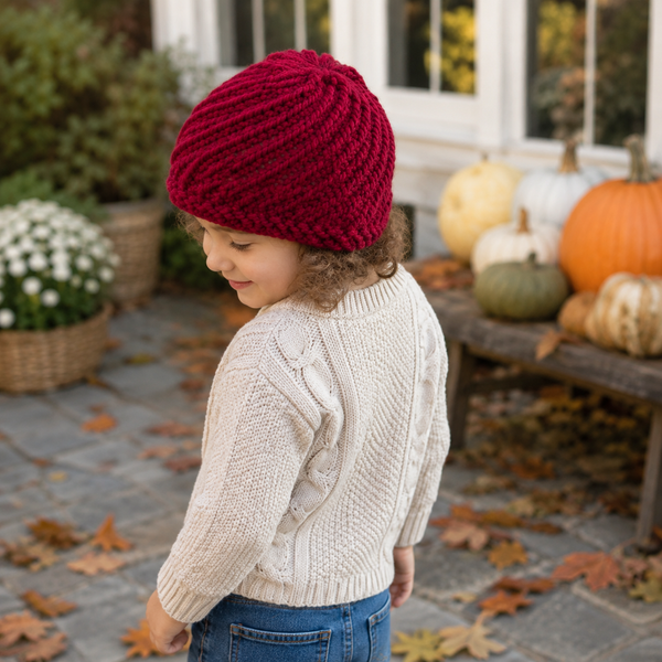 Swirl Hat Knitting Pattern for Kids